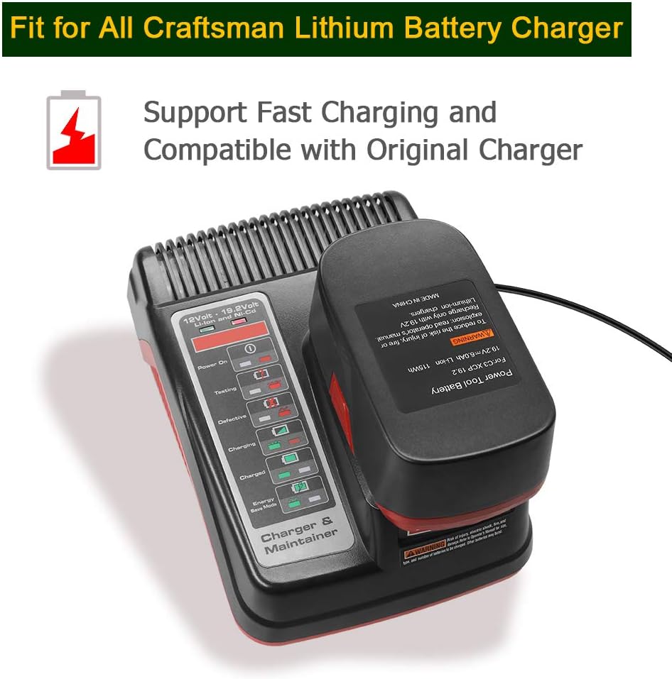 2 Pack 6.0Ah Lithium Ion Replacement Cordless Power Tool Battery with LED Indicator W486024