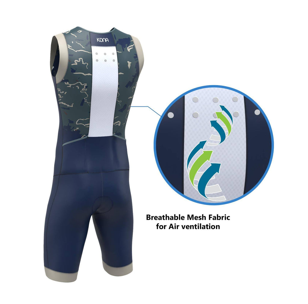 Aqua Camo Navy Camo Large Triathlon Race Suit D12575