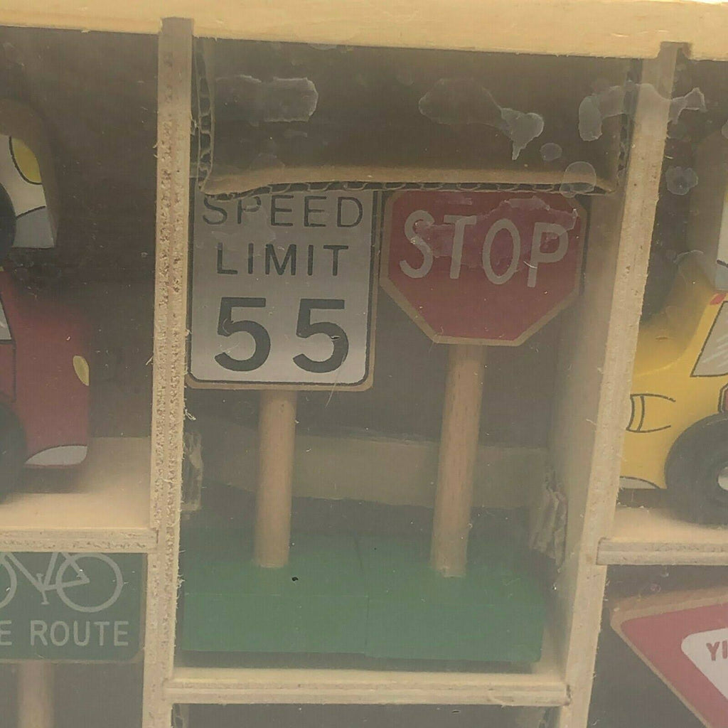 16 Pc Wooden Vehicles and Traffic Signs Z68542