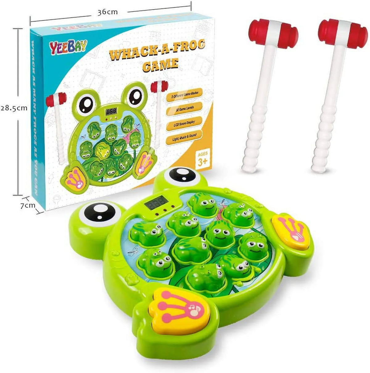 Whack A Frog Interactive Early Development Toy, 2 Hammers Included S819