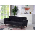 Black Tufted Velvet Sofa Bed H297161