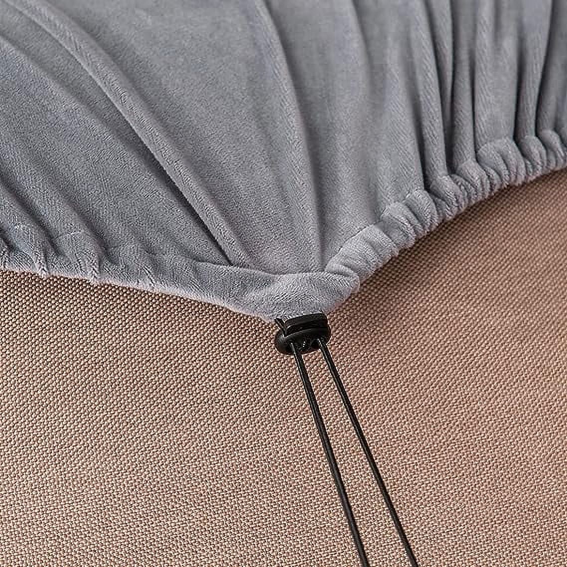 5 Pieces Stretch Sofa Slipcover with Individual Backrest and Cushion Covers (Light Grey, 2 Seat) O536