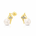 10k Yellow Gold Freshwater Pearl Stud Earrings V2224