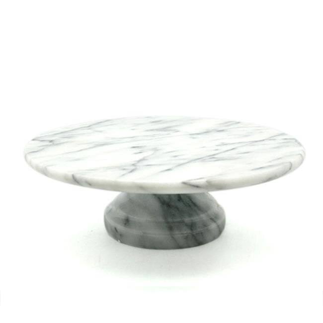 White Marble Cake Plate on Pedestal M11782