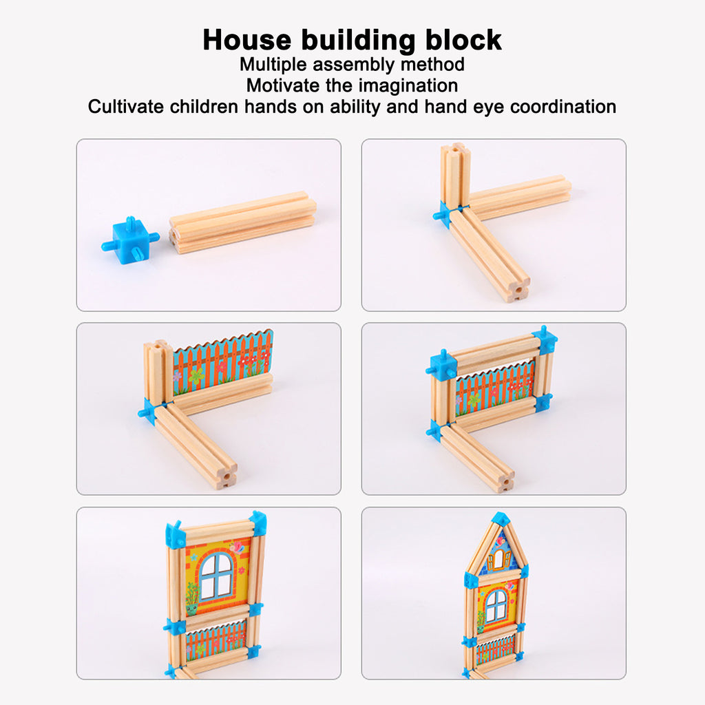 Wooden Building Blocks Set Educational Toy J457291