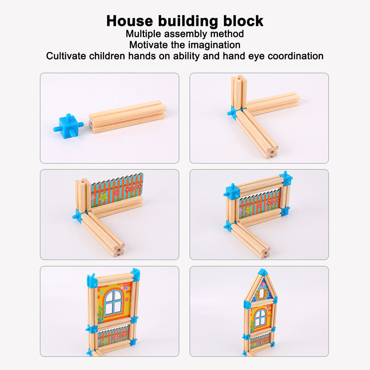 Wooden Building Blocks Set Educational Toy J457291