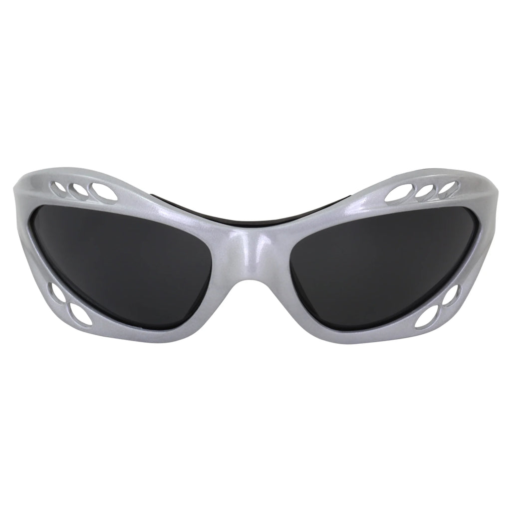 2 Pairs Padded Polarized Sunglasses w/Strap Silver w/Smoke Lens Black w/Pink Mirror Lens H47947