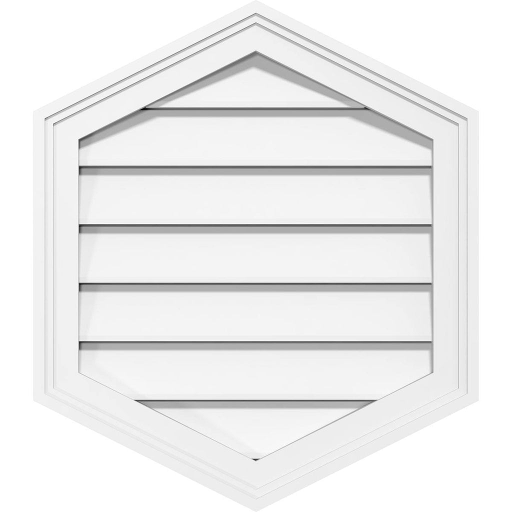 24x22W x 36x22H Vertical Peaked Surface Mount PVC Gable Vent B2777
