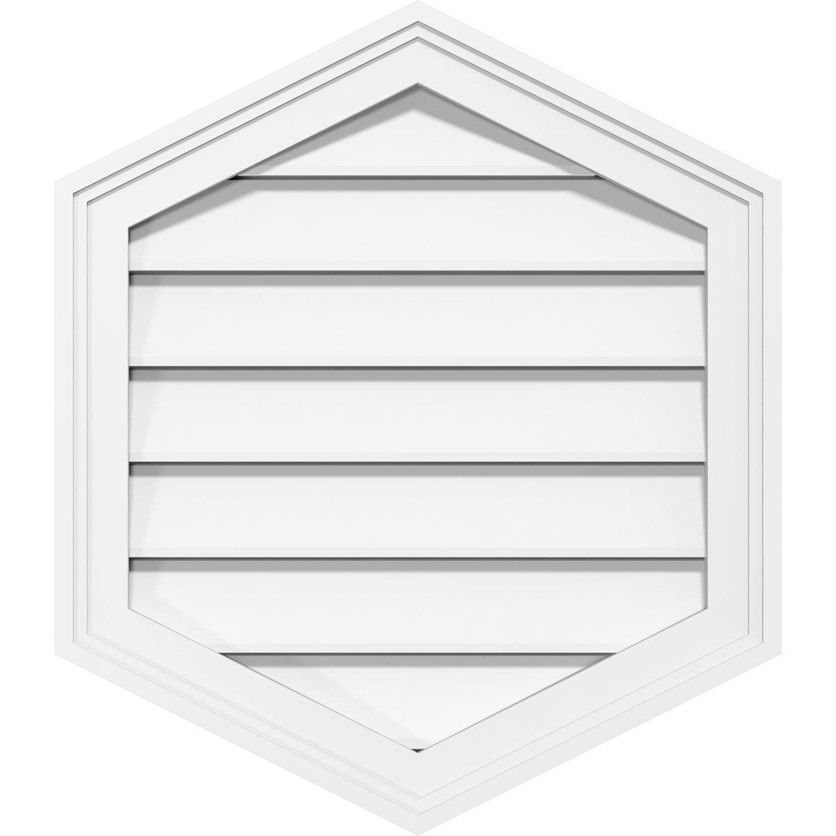 24x22W x 36x22H Vertical Peaked Surface Mount PVC Gable Vent B2777