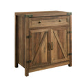 Rustic Farmhouse Barn Door Accent Cabinet Brown Q11611