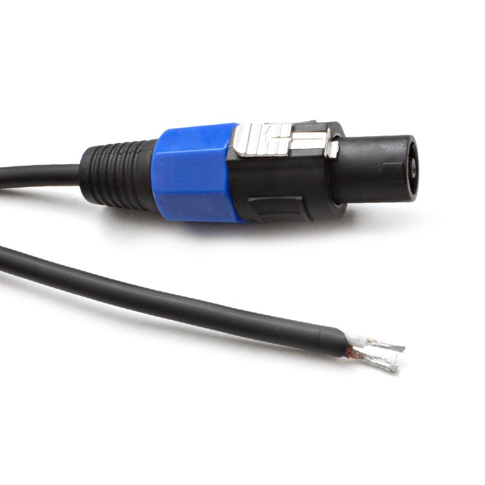 35 Foot Raw Wire to Speakon Speaker Cable 16 Guage Pack of 2 W88959