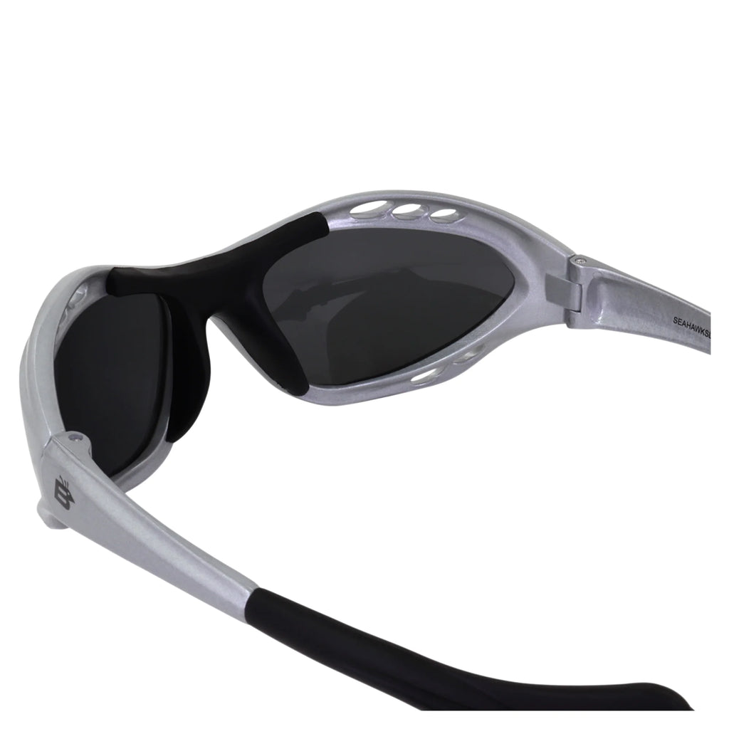 2 Pairs Padded Polarized Sunglasses w/Strap Silver w/Smoke Lens Black w/Pink Mirror Lens H47947