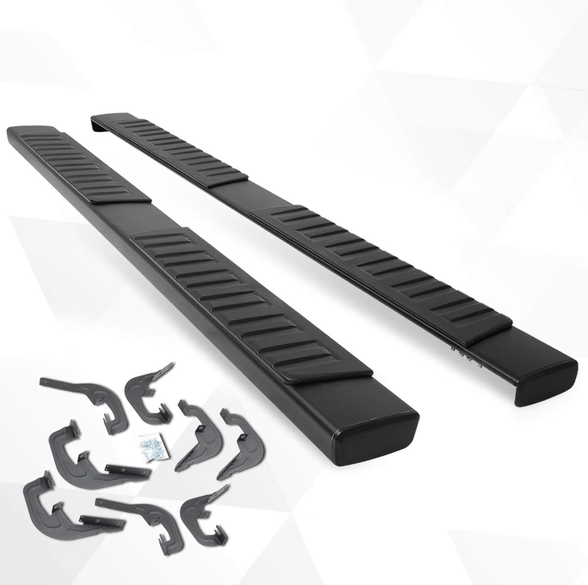 6 Inch Aluminum Black Running Boards Side Step Bars K619