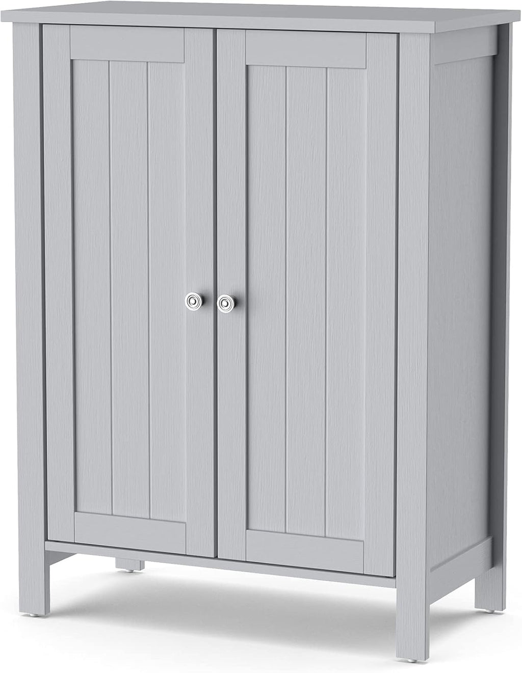 Black 3 Tier Wooden Bathroom Floor Cabinet with Double Door G22995