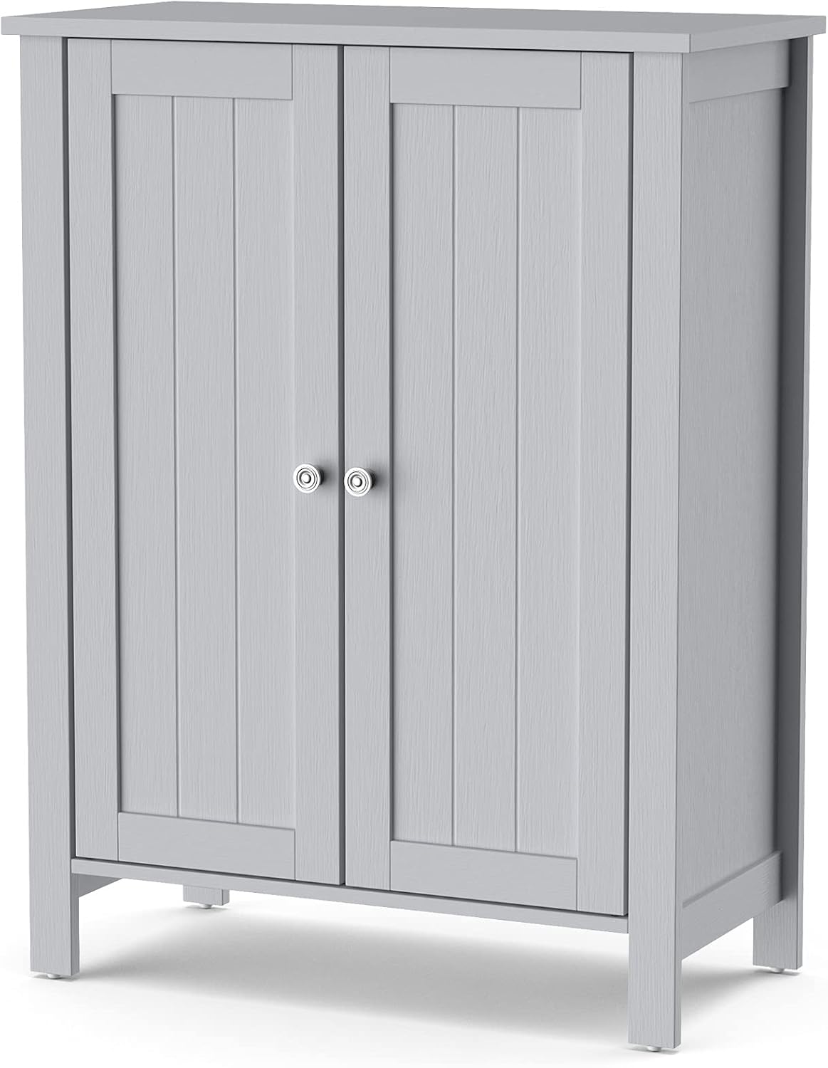 Black 3 Tier Wooden Bathroom Floor Cabinet with Double Door G22995