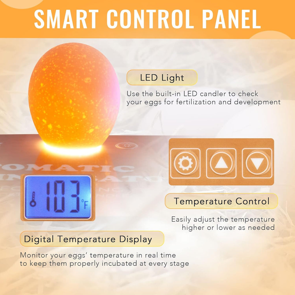 9-35 Eggs Fully Automatic Egg Incubator with LED Candler, Pack of 2 B8857