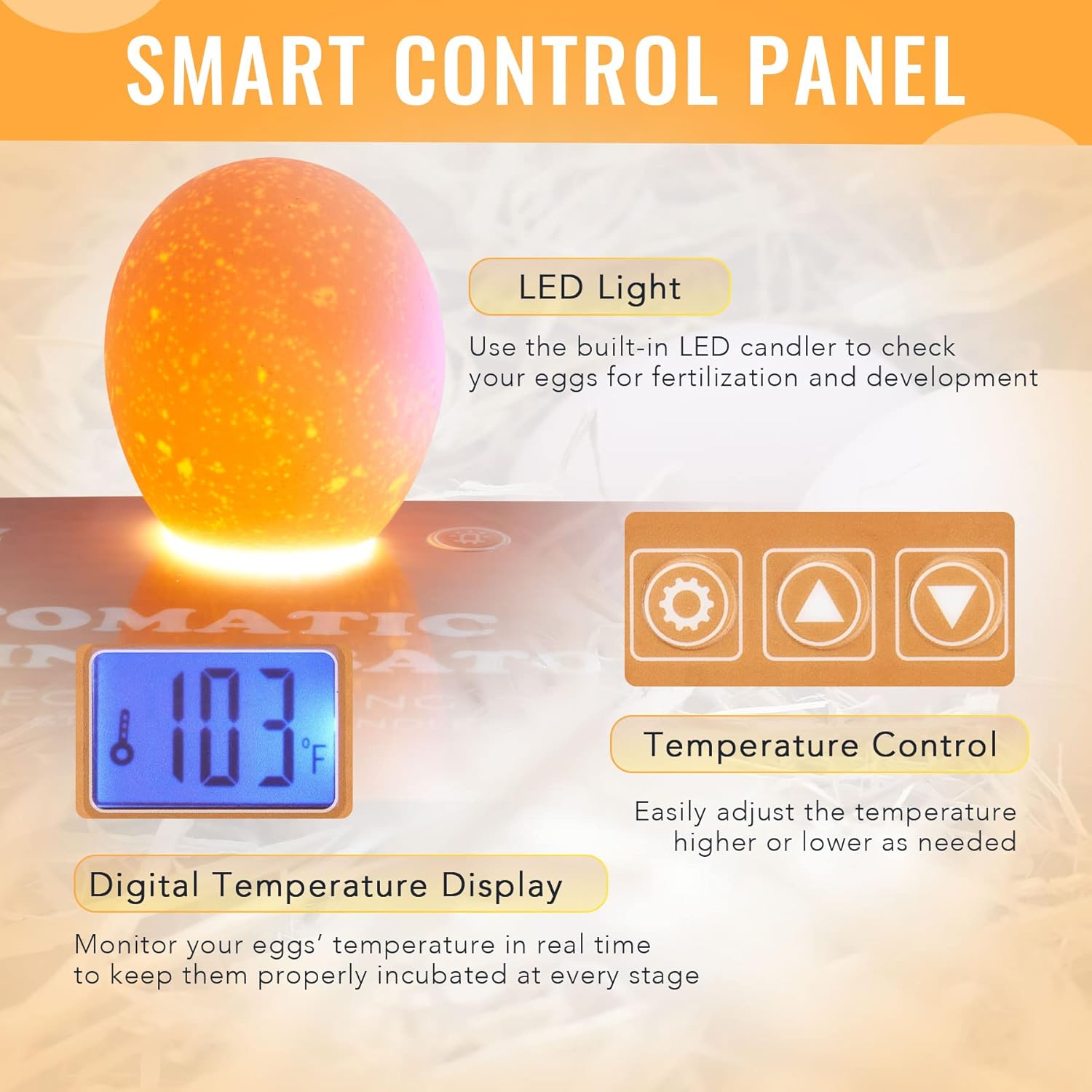 9-35 Eggs Fully Automatic Egg Incubator with LED Candler, Pack of 2 B8857