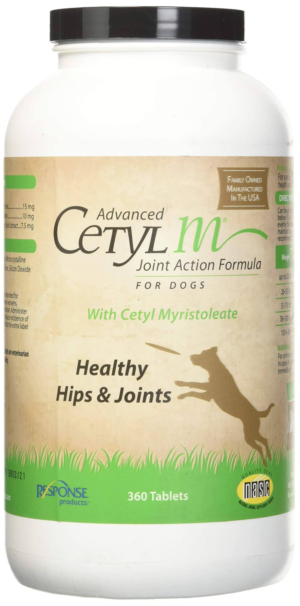 Advanced Cetyl M Joint Action Formula for Dogs 360 Count G55031