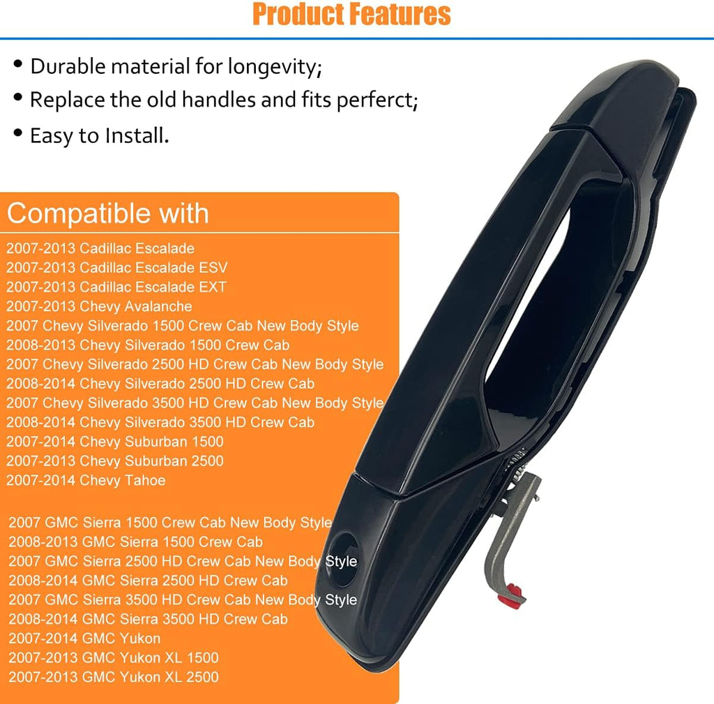 Black Exterior Door Handle Kit of 4 T7689