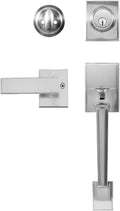 Satin Nickel Entry Handleset with Deadbolt and Lever Handle, Pack of 2 M82031