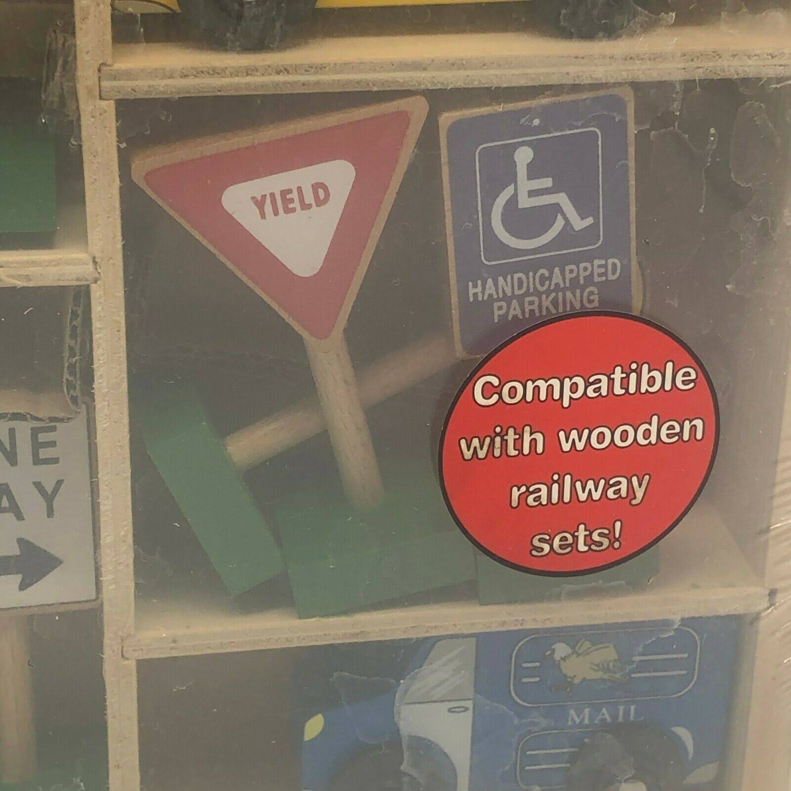 16 Pc Wooden Vehicles and Traffic Signs Z68542