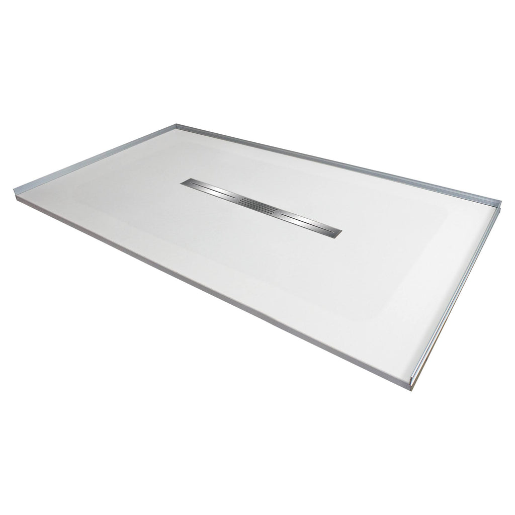 White 63-in Shower Base with Center Drain C932