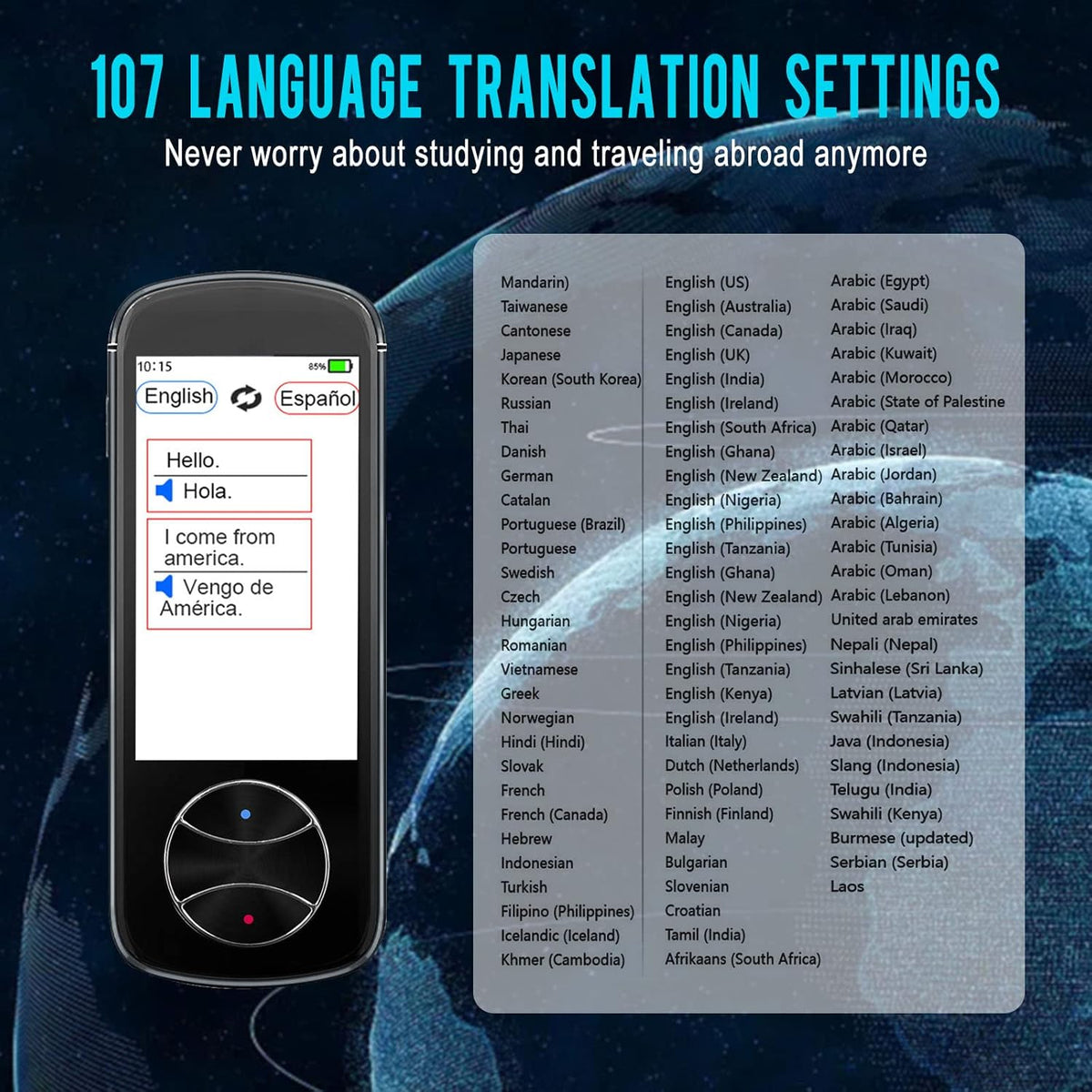 Portable Instant Voice Translator with Touch Screen B1907