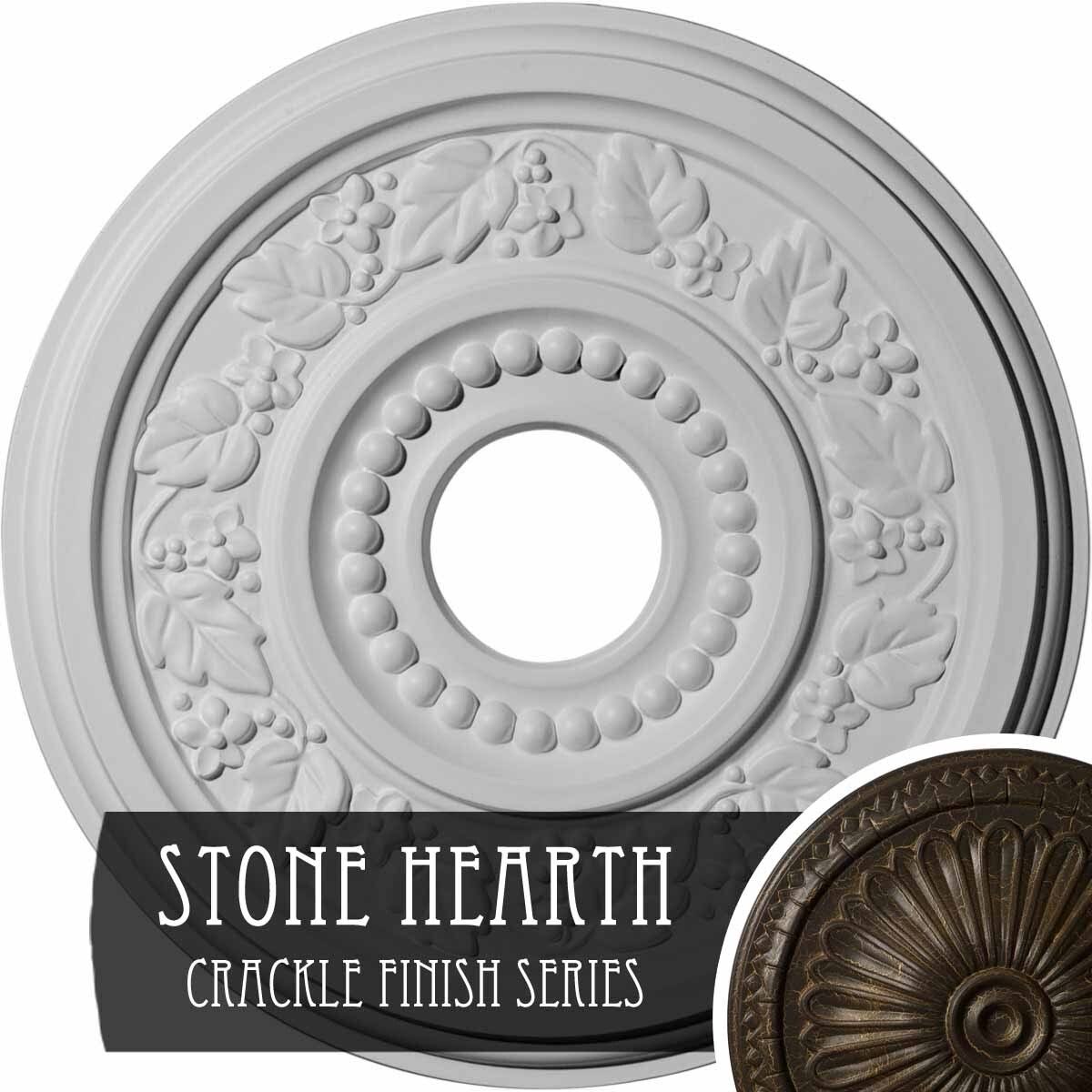Ceiling Medallion, Hand-Painted Stone Hearth T5441