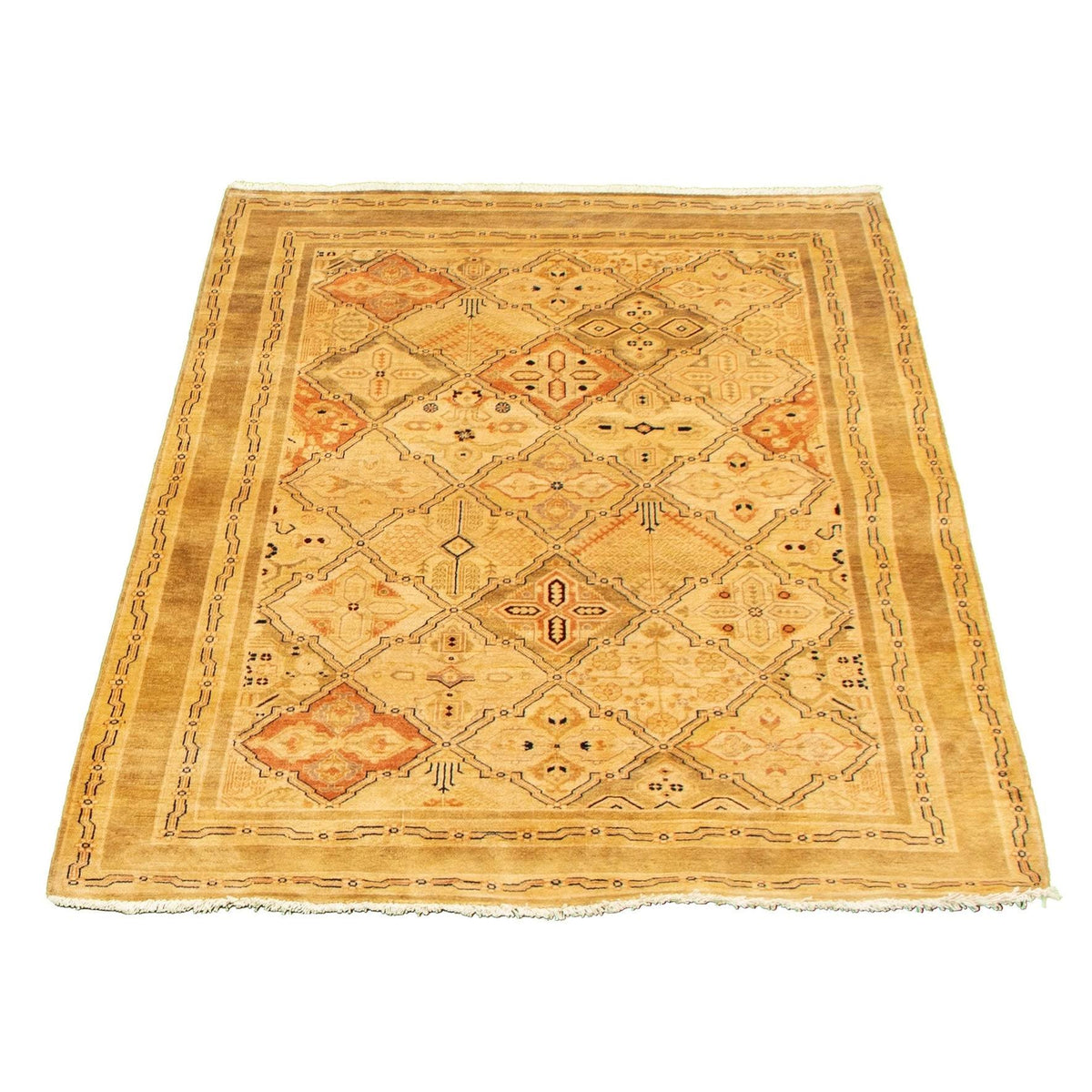 Hand Knotted Ivory Wool Rug Y6998