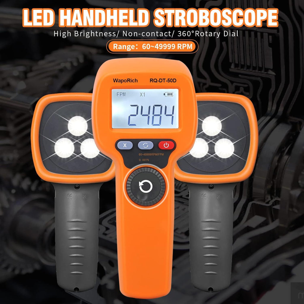 Rechargeable LED Flash Strobe Tachometer 60-49999 FPM V4923