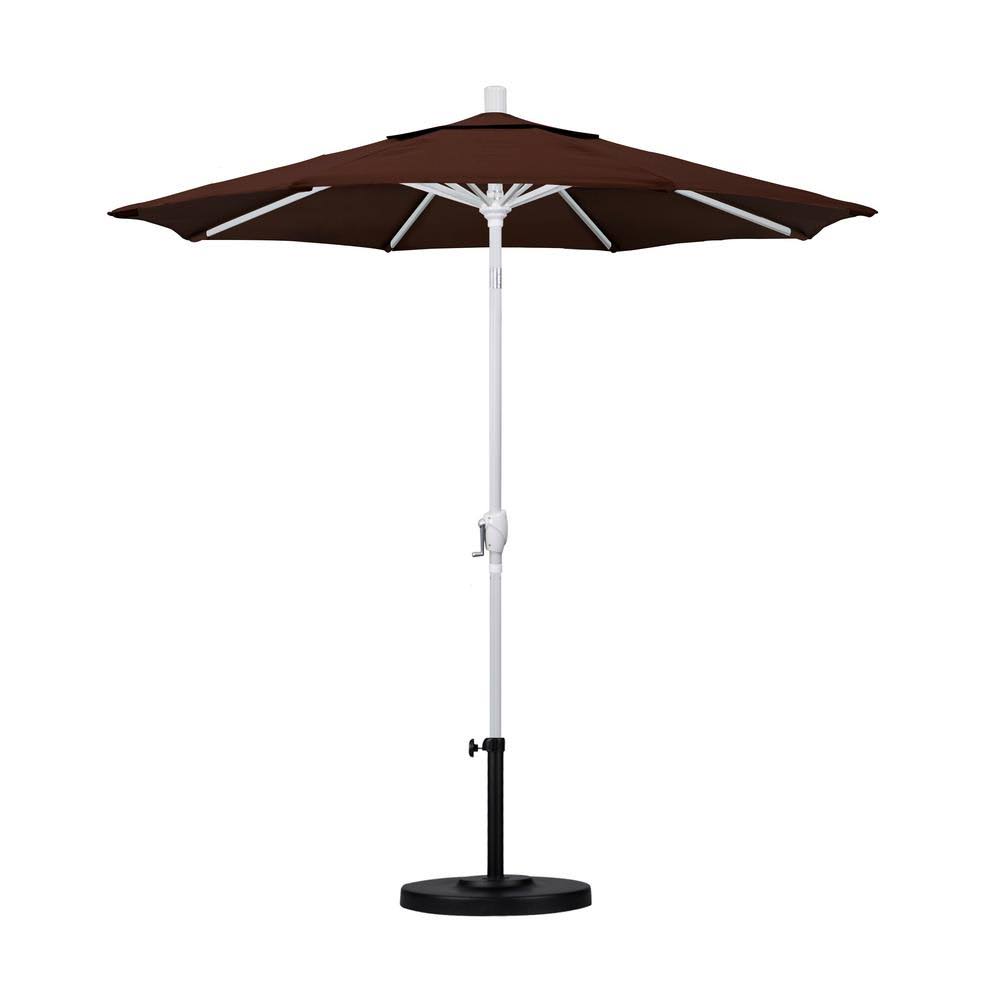 Matte White 7.5 ft Aluminum Push Tilt Market Umbrella P262