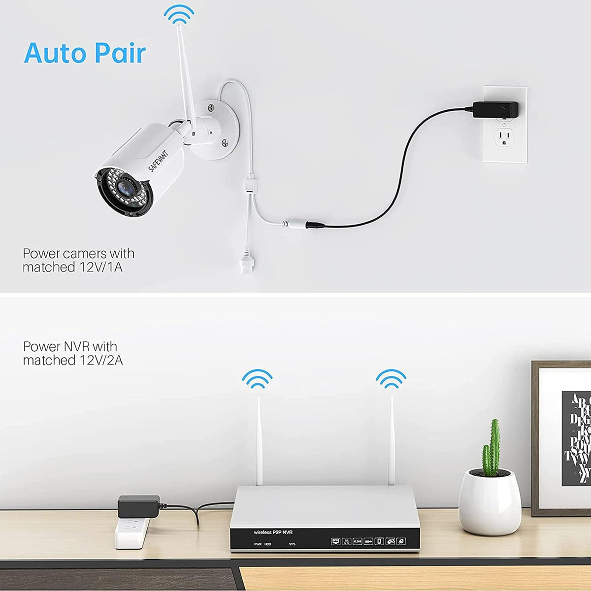 8 Channel 8PCS 2MP Wireless Home Security Camera System M741785