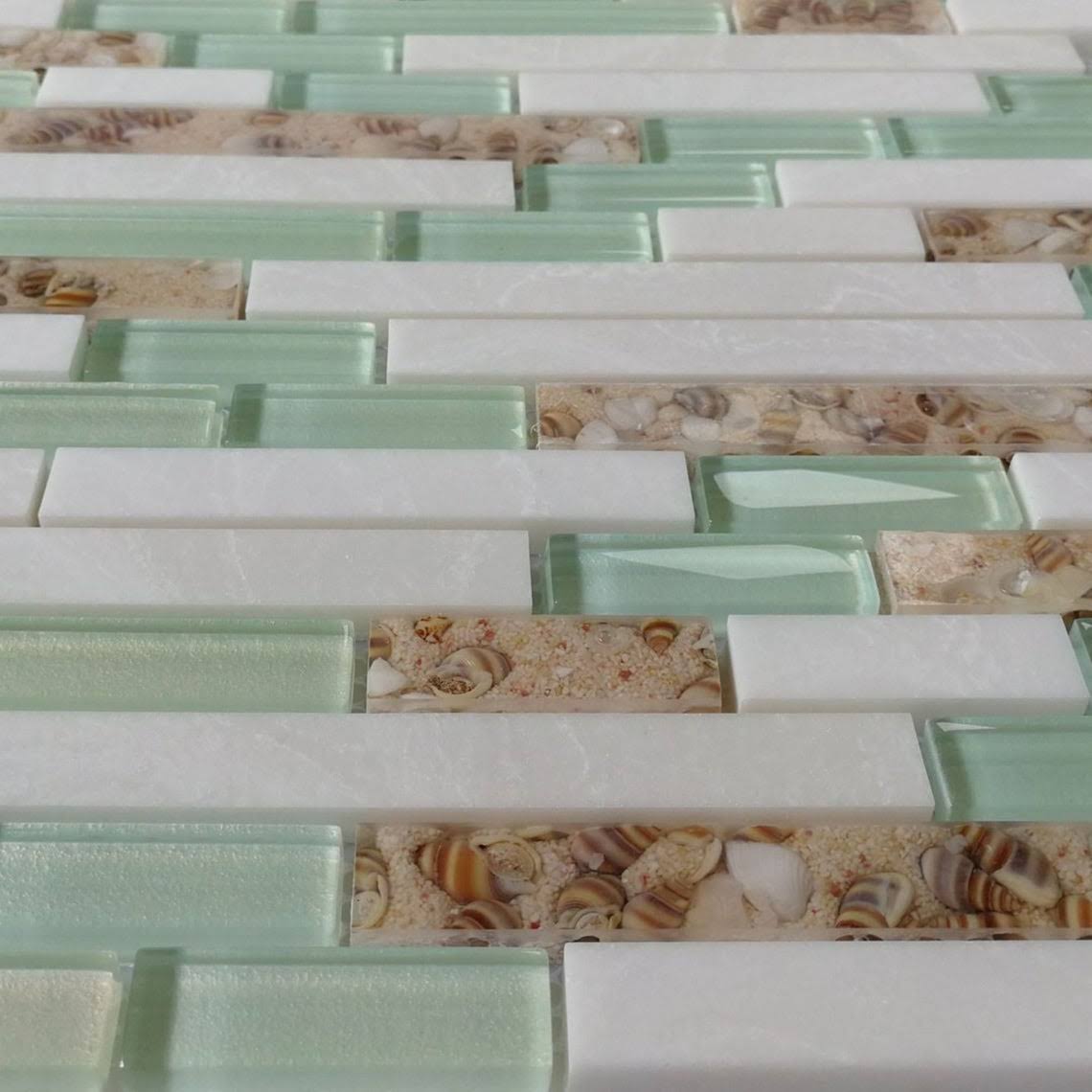 White Seashell Mosaic Tile J649