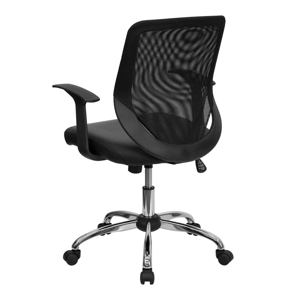 Black and Metallic Gray Contemporary Executive Swivel Office Chair Z72142