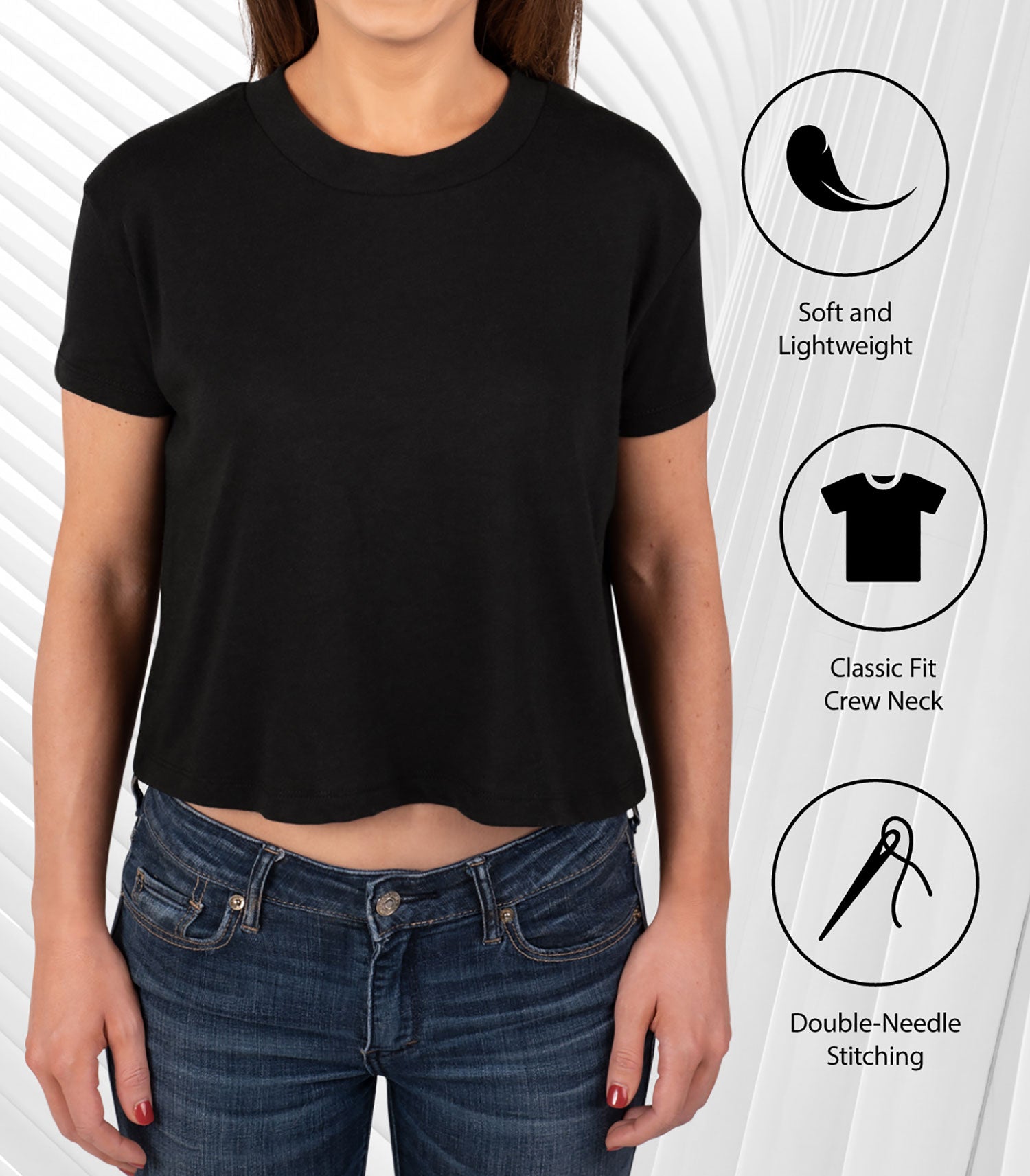 Juniors Cropped Cotton Blend T-Shirt M20042
