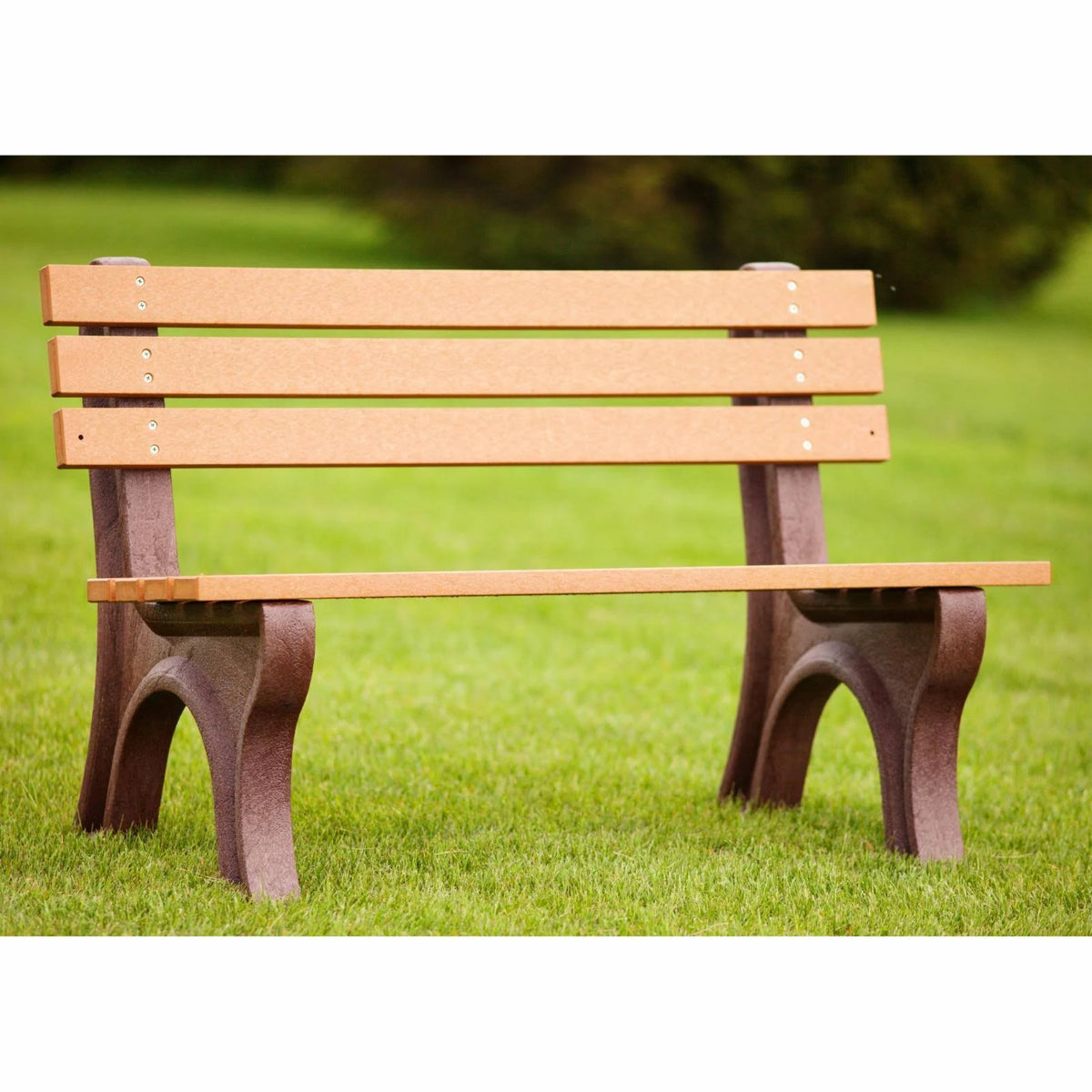 Green Charcoal Recycled Plastic Armless Park Bench E68390