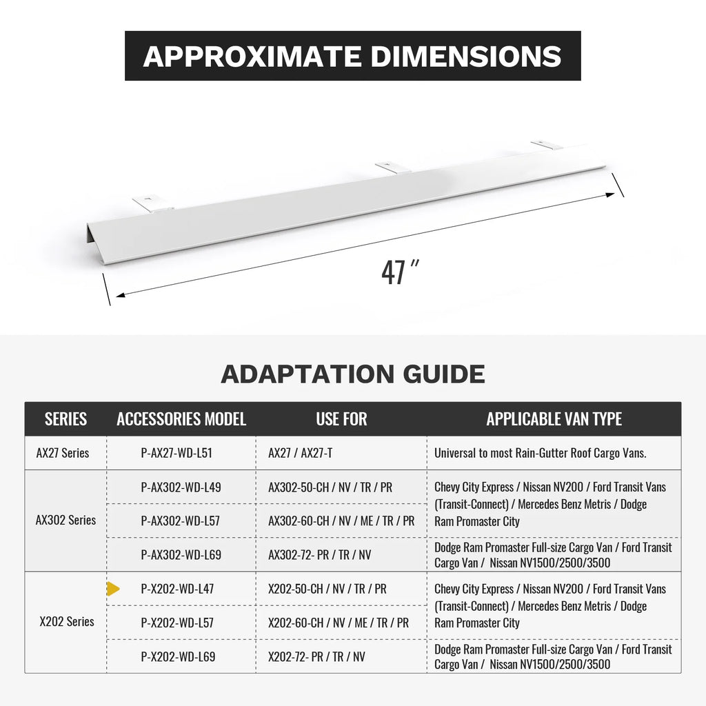 White Van Ladder Rack Wind Deflector P208921