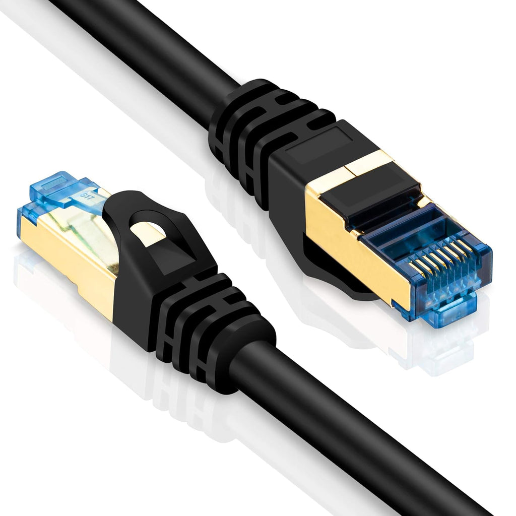 Outdoor Cat7 Ethernet Cable 150 ft Double Shielded SSTP 10Gbps 600MHz 26AWG Heavy-Duty Ethernet Patch Cable E54307