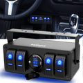 4 Gang Rocker Switch Panel 12V SPST ON Off Switch USB Charger Voltmeter Waterproof Aluminum H91770