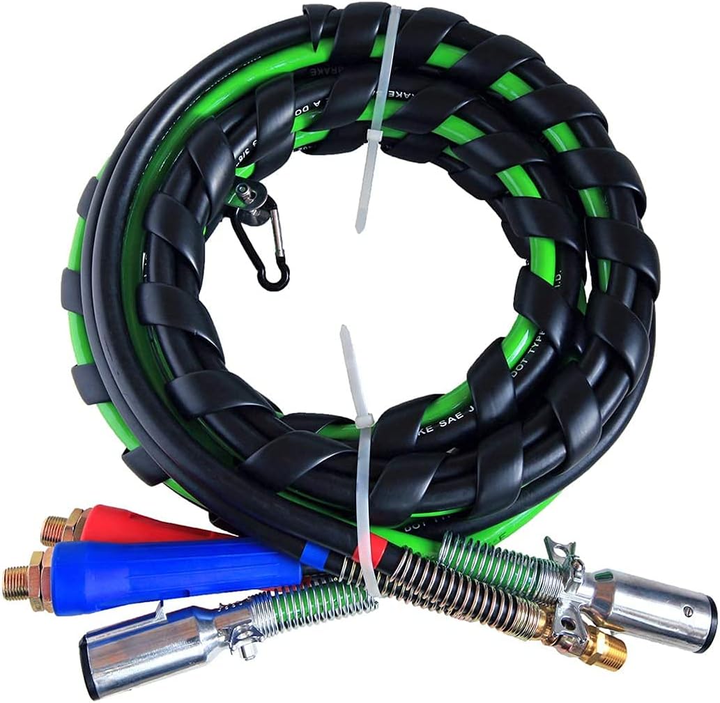 12 Ft 3-in-One Rubber Wrap Set Air Hose Electrical Cable Wrap Y758