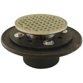 Polished Brass Cast Round Shower/Floor Drain with Pan and Strainer N9638
