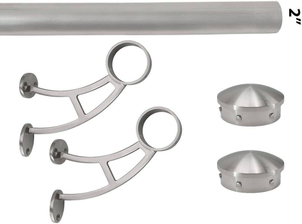 Brushed Stainless Steel Bar Mount Foot Rail Kit W394012