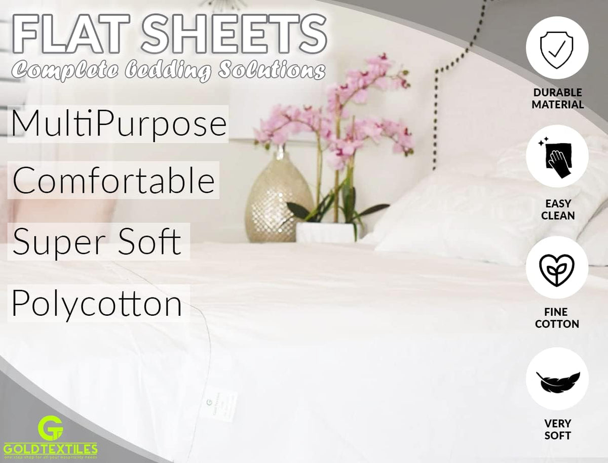 White Twin Percale Flat Sheet Pack of 2 K644943