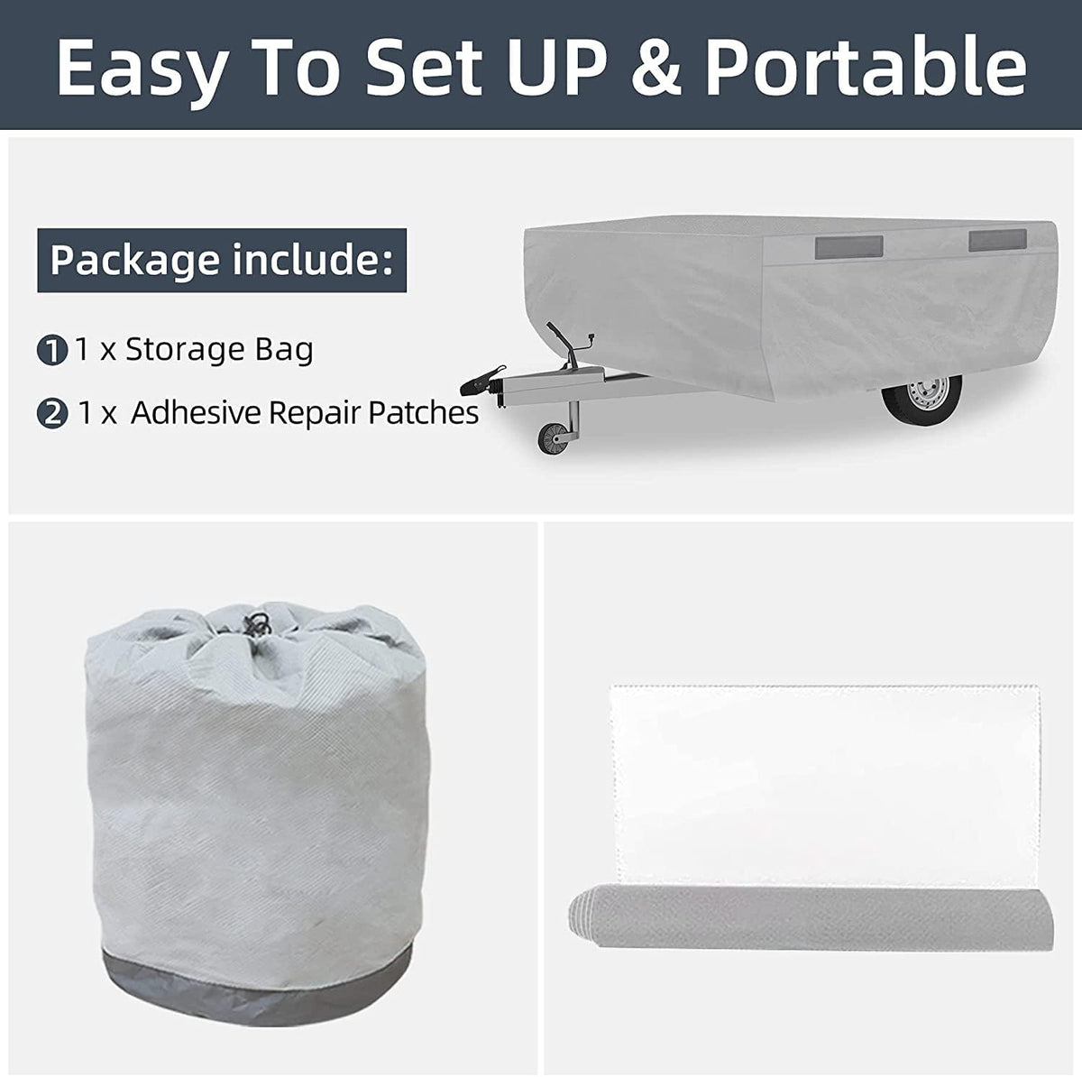 6 Layers Pop Up Folding Camper Cover Fits 12'-14' T6869