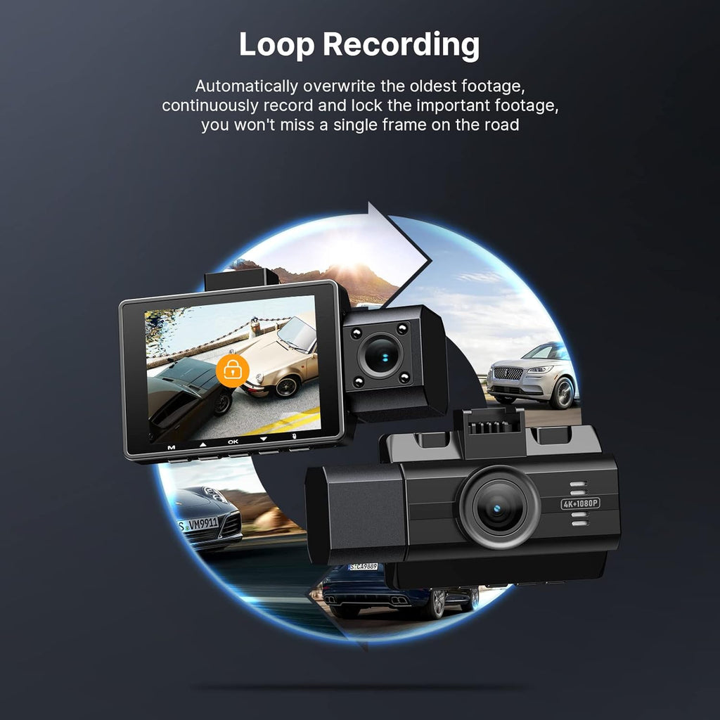 4K 3 Channel Dash Camera with Infrared Night Vision G4291