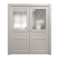 Sliding French Double Pocket Doors 36 x 80 inches Solid Wood Interior Doors X9800
