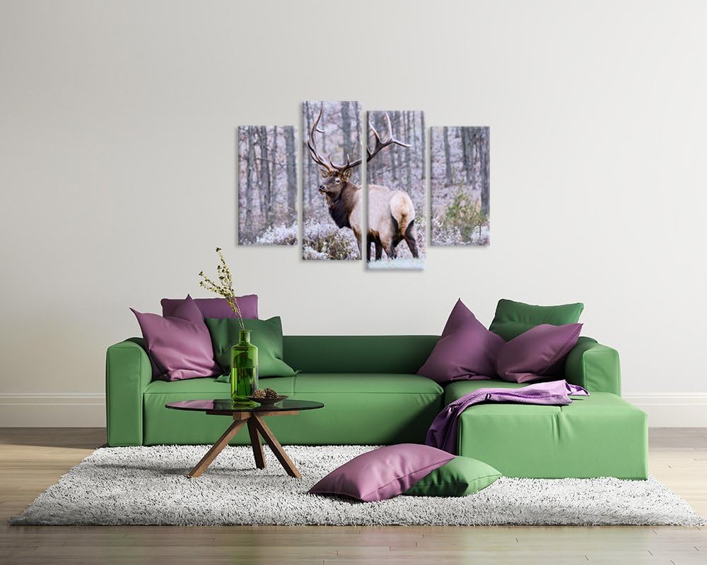 4 Panel Deer Elk Canvas Wall Art Print Stretched Framed Ready To Hang S121473