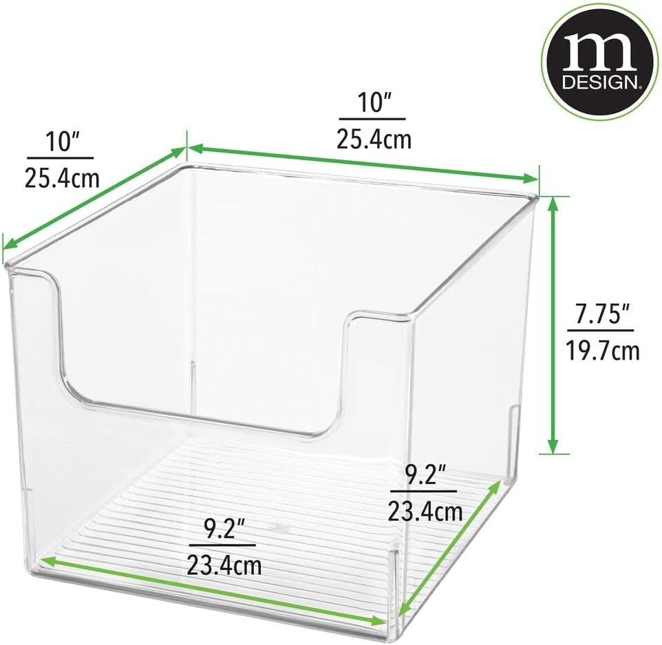 Clear Plastic Open Front Storage Organizer Basket Bin, 8 Pack B513