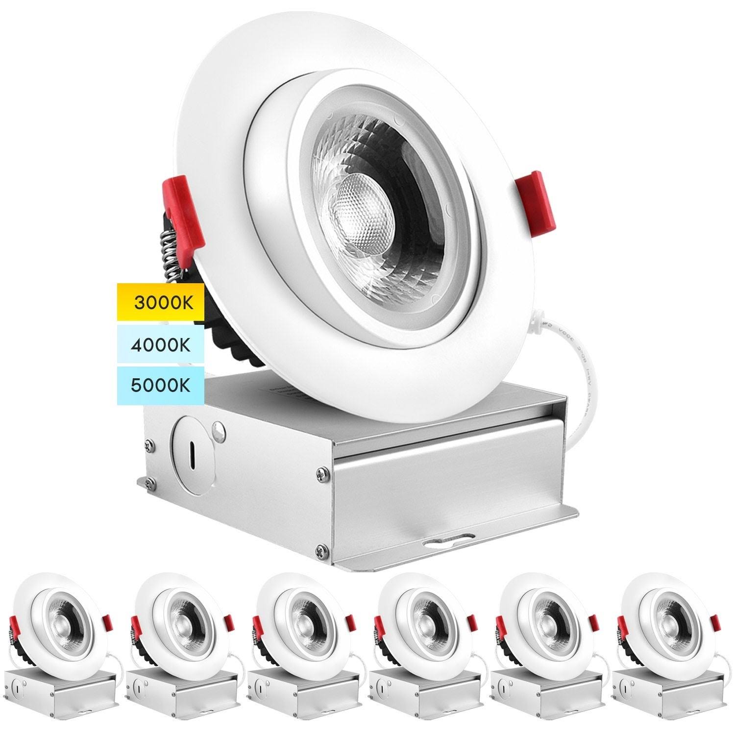 4 in Adjustable Gimbal Integrated LED Recessed Light 6-Pack N73511