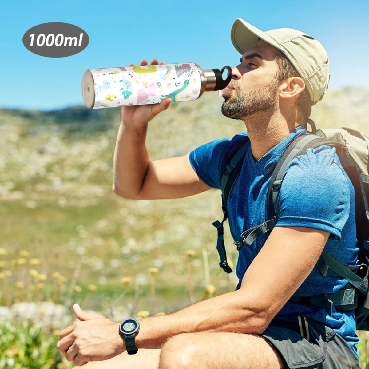 Stainless Steel Insulated Water Bottle with Straw Lid J9731